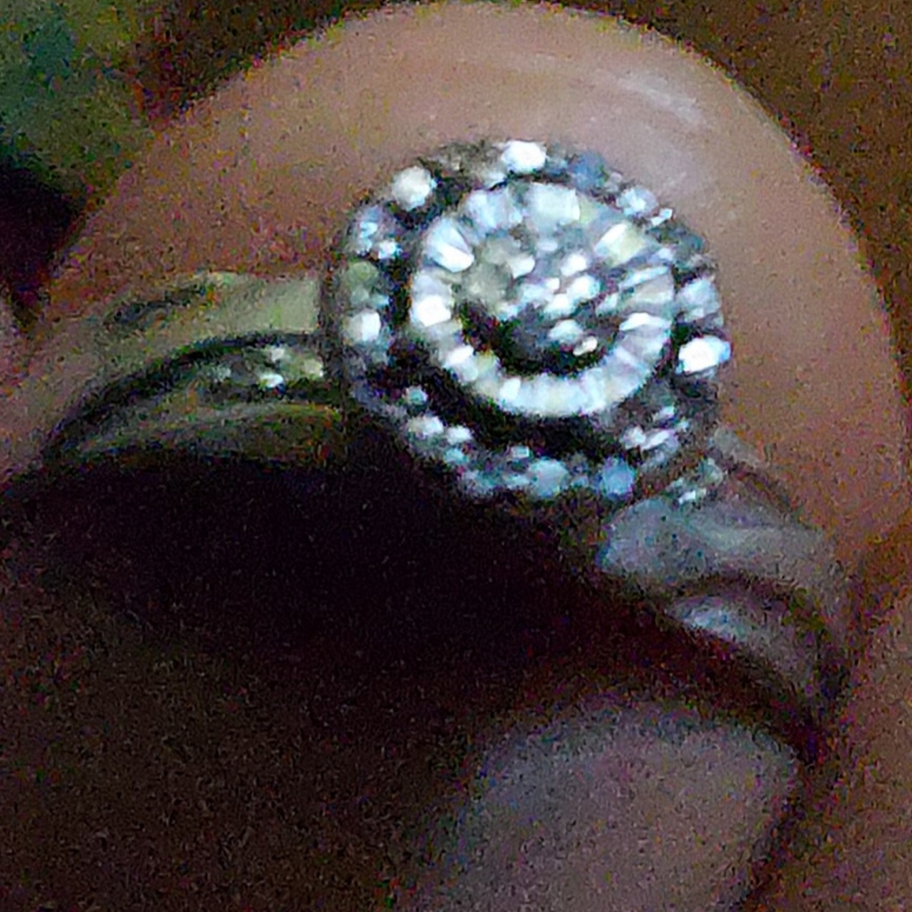 Classic Silver Double Halo Diamond Ring